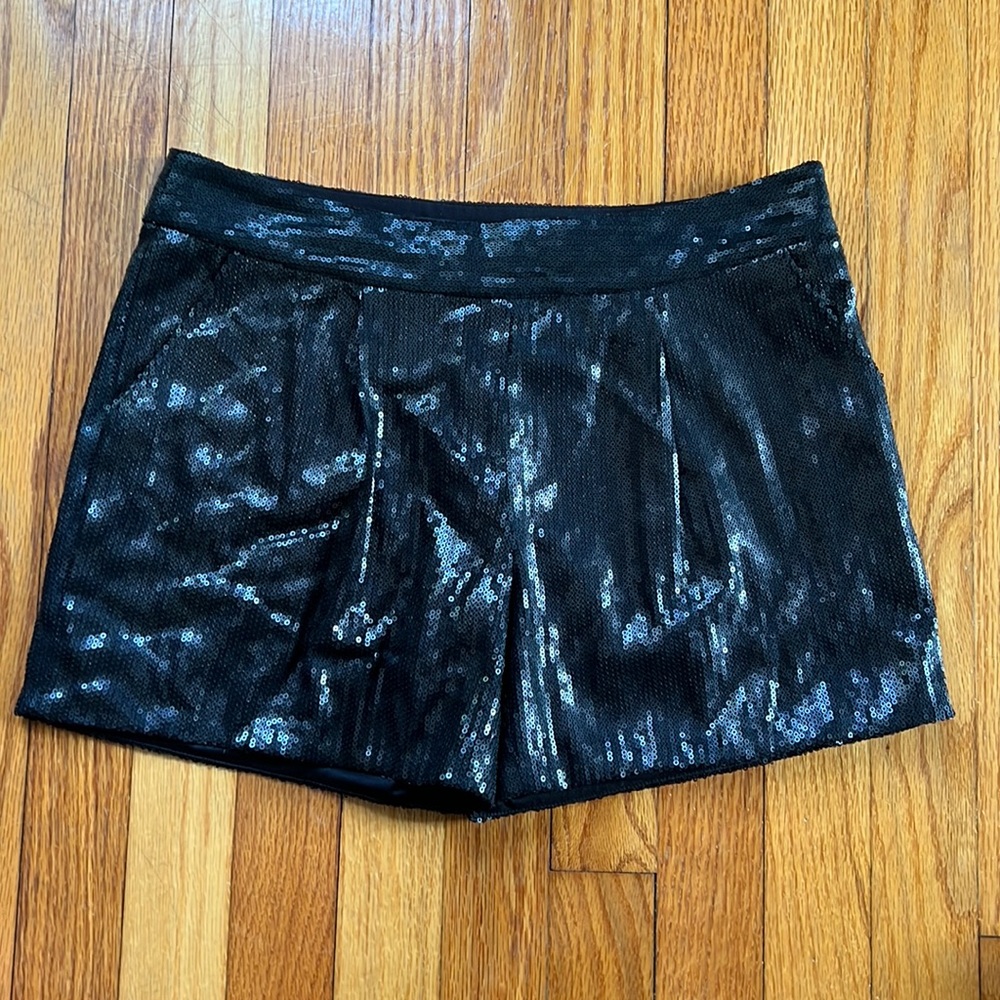 Express Black Sequin Shorts